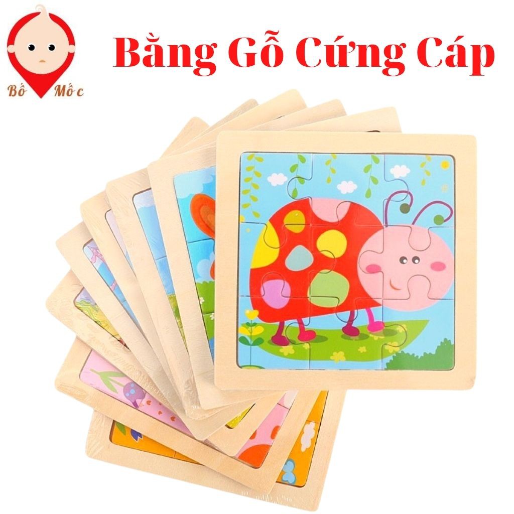 Tranh Gỗ Ghép Hình 9 Miếng - Đồ Chơi Lắp Ghép Thông Minh Cho Bé Phát Triển Tư Duy Sáng Tạo- Shop Bố Mốc