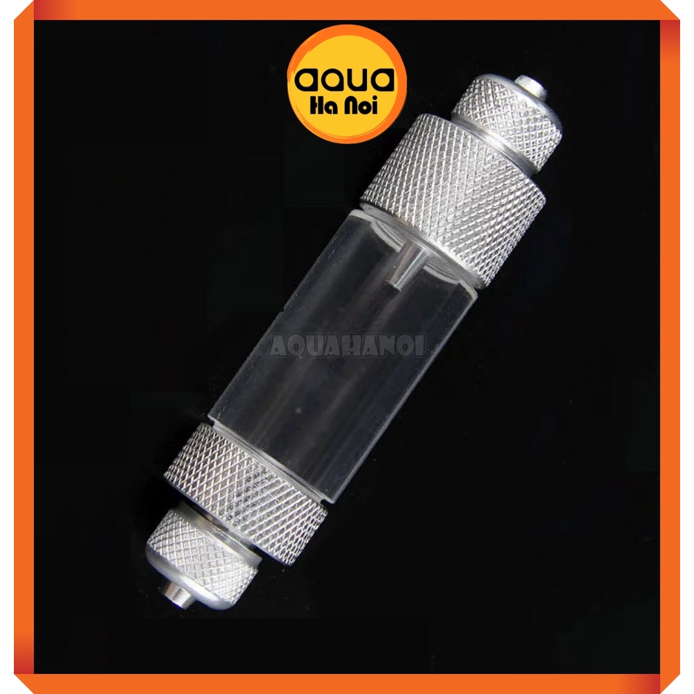 Đếm giọt CO2 tích hợp van một chiều Mufan 2 đầu - màu bạc