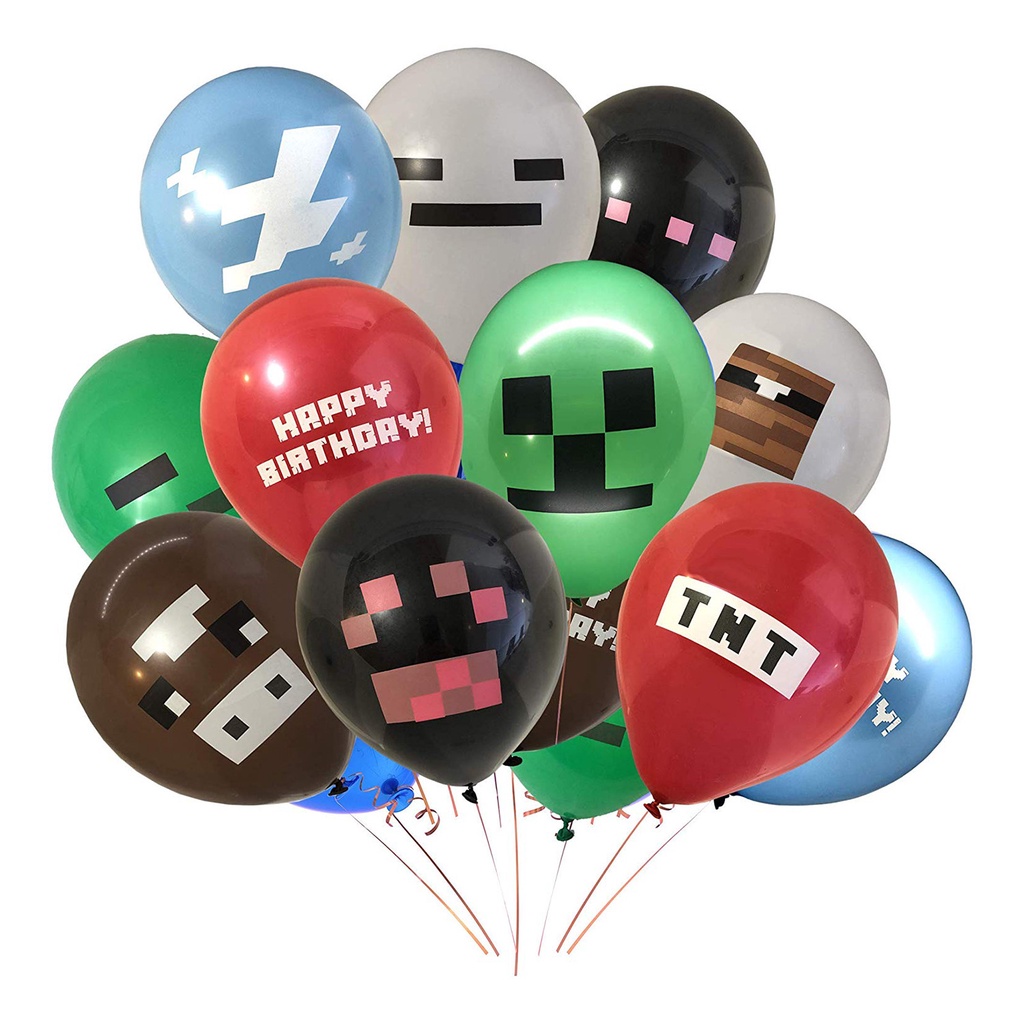 Bộ phụ kiện trang trí tiệc sinh nhật cho bé chủ đề Minecraft