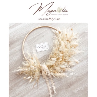 Vòng nguyệt quế hoa khô trang trí treo tường treo, cửa phong cách Bắc Âu siêu vintage