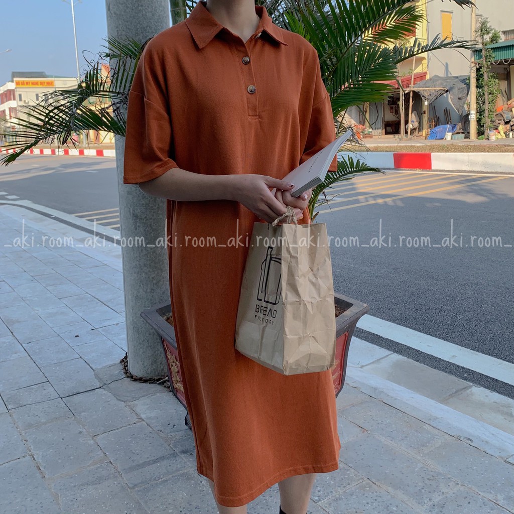 Váy thun suông trơn dài cổ đức | BigBuy360 - bigbuy360.vn