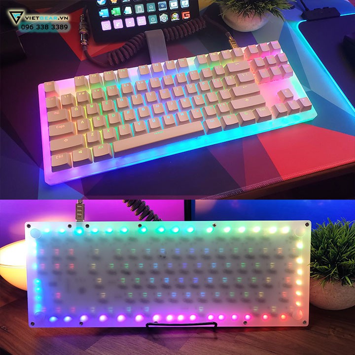 Bàn phím cơ Womier K87 led RGB, hot swap, gateron switch