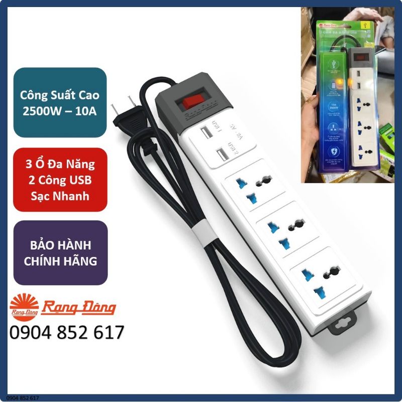 Ổ cắm điện Sạc LIOA, REMAX, Rạng Đông, Vinakip đa năng 2 chấu 3 chấu Công suất cao Cổng USB sạc chính hãng