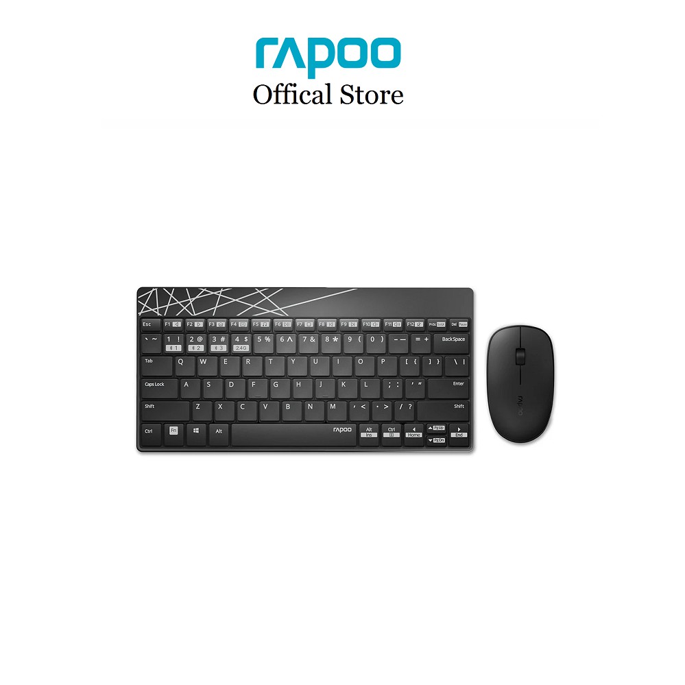 Bộ bàn phím chuột không dây Rapoo 8000M - Kết nối đa thiết bị (Bluetooth 3.0/4.0/USB) | WebRaoVat - webraovat.net.vn