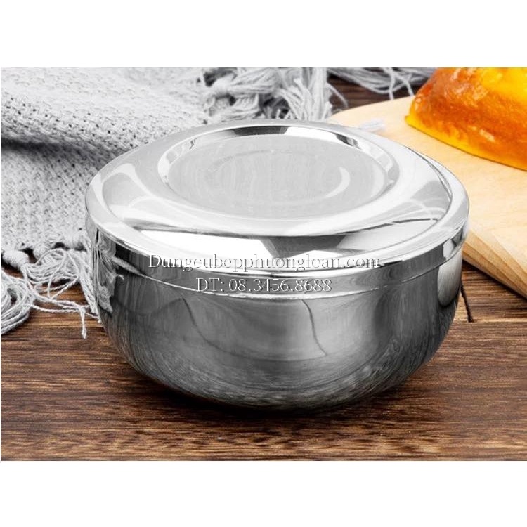 Bát Inox Hàn Quốc có nắp 1 lớp, 2 lớp 10.5cm