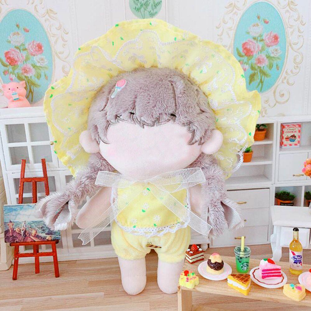 Bộ Đầm + Nón + Yếm + Búp Bê Phối Ren Đáng Yêu Cho Bé Gái