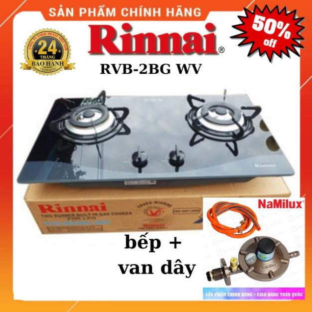 Bếp gas âm Rinnai RVB 2BG Wv-MN + Bộ van dây namilux - bảo hành 24 tháng