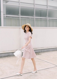 Đầm dự tiệc hoạ tiết eo duyên dáng