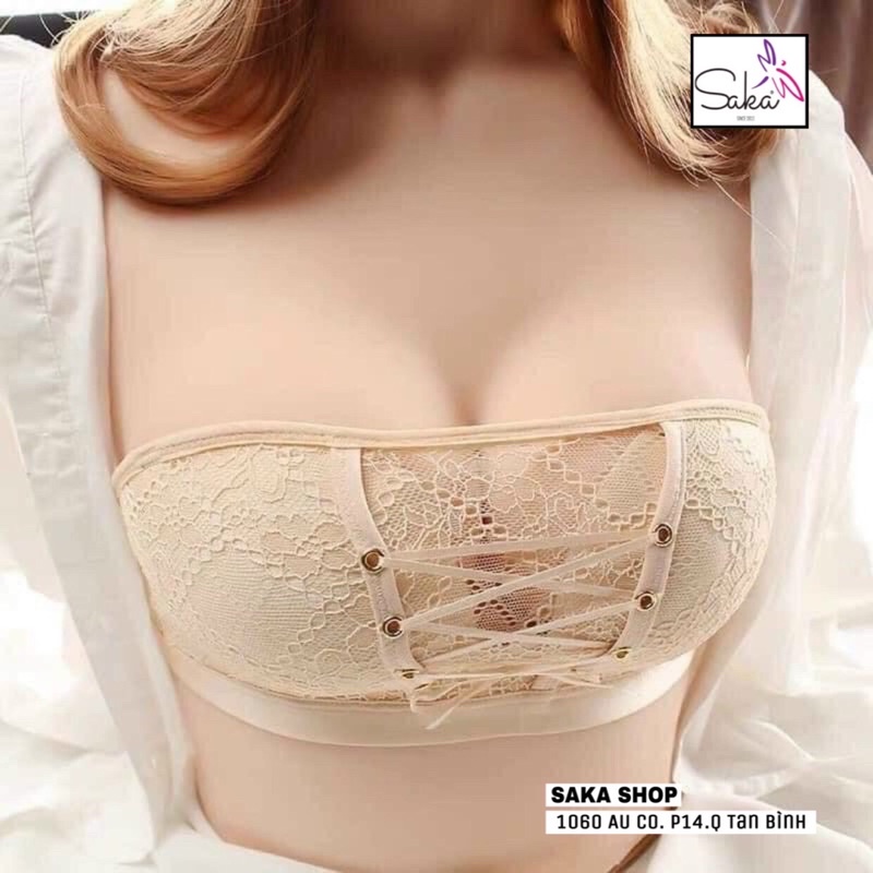 Áo ngực nữ không dây có gọng nâng tạo khe tặng kèm dây trong
