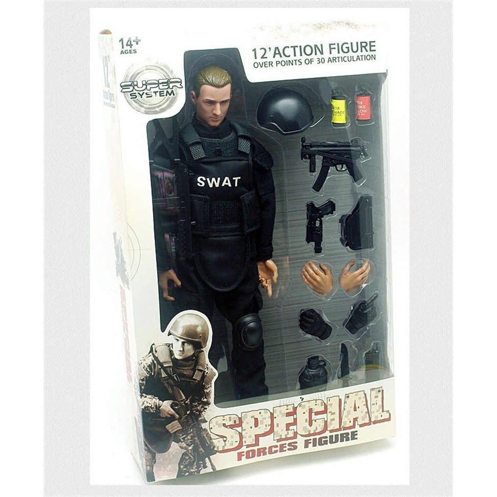 1/6 scale Action figure set special police black uniform military-inch-UYT-168