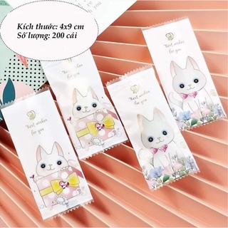 Túi kẹo nougat mèo trắng hàn miệng túi - 200 cái