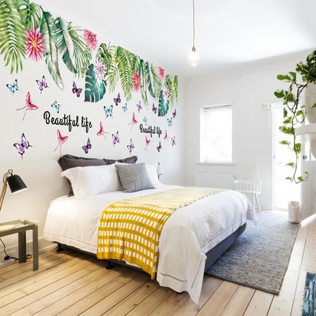 Tranh decal dán tường LÁ MUÔN MÀU BEAUTIFUL LIFE trang trí phòng khách - Decal dán tường