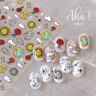 Sticker 3d mặt trời | hình dán móng tay đáng yêu aha! 019
