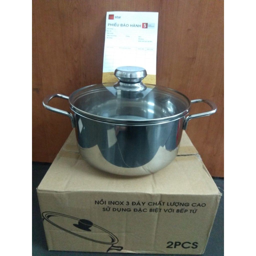 Nồi 3 đáy sandwich inox 430 FiveStar Standard bếp từ