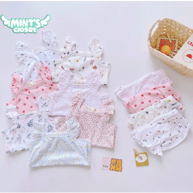 Đồ bộ 2 dây bozip cánh tiên thoáng mát mùa hè cho bé gái 1 2 3 4 tuổi mintsclset Mint's Closet - DB8069