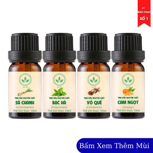 Tinh Dầu Xông Phòng, Tinh Dầu Sả Chanh Đuổi Muỗi, Xông Thơm Phòng Nguyên Chất 100% có tem chống hàng giả dung tích 10ml