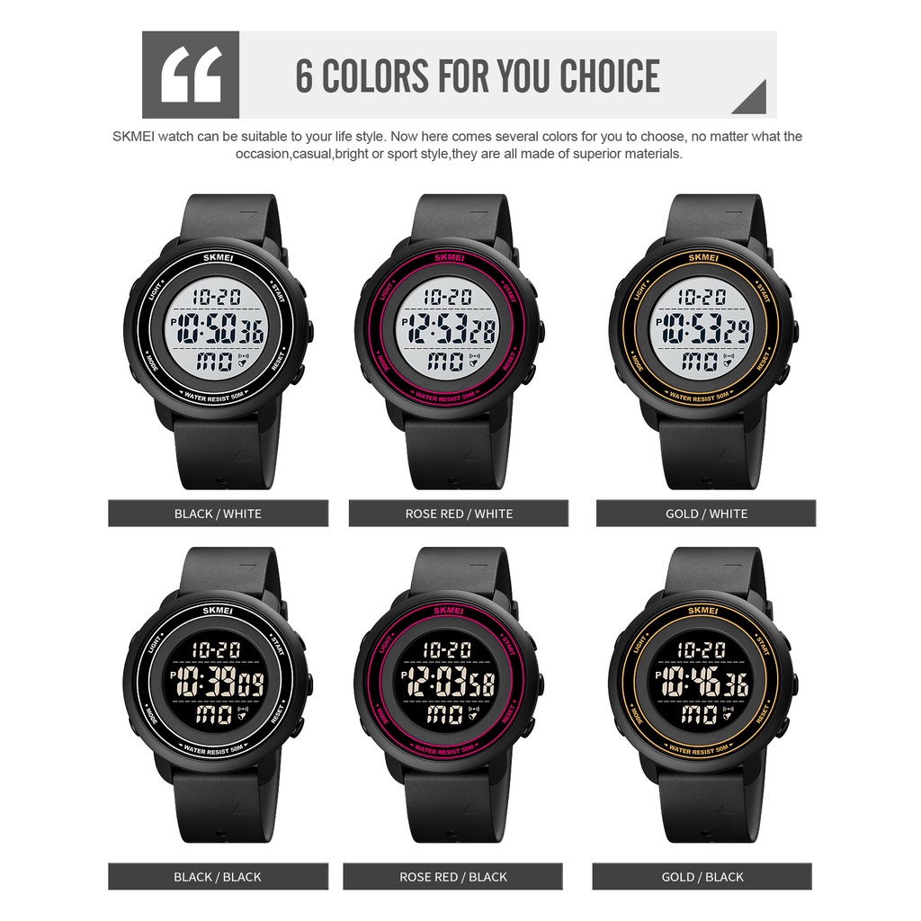 Đồng Hồ Điện Tử Đa Năng SKMEI 1736 Màn Hình Led Thiết Kế Đơn Giản Chống Thấm Nước Cho Nam
