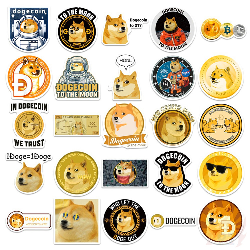 ❉ Dogecoin Series 01 Stickers ❉ 50Pcs/Set DIY Fashion Luggage Laptop Skateboard Decals Doodle Stickers