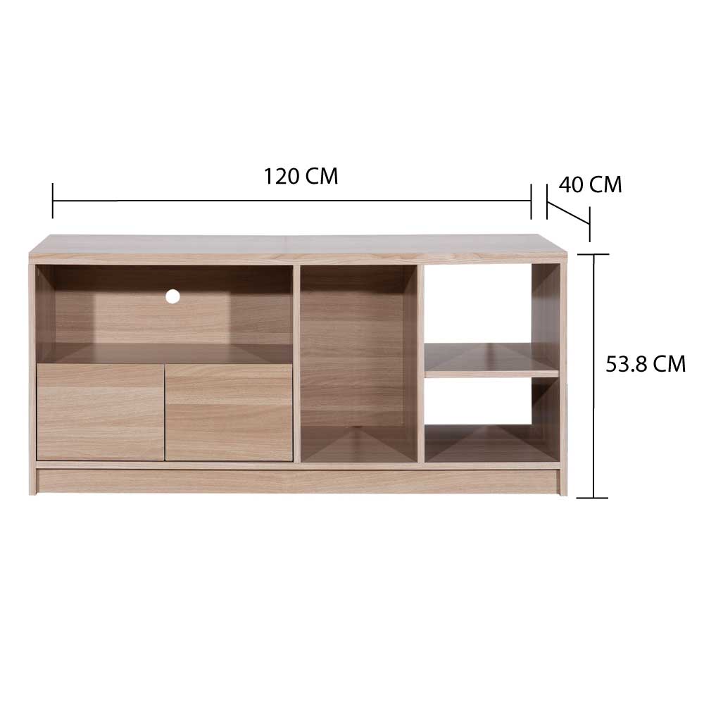 HomeBase FURDINI Kệ Tủ tivi Thái Lan W120xD40xH54CM màu gỗ sồi