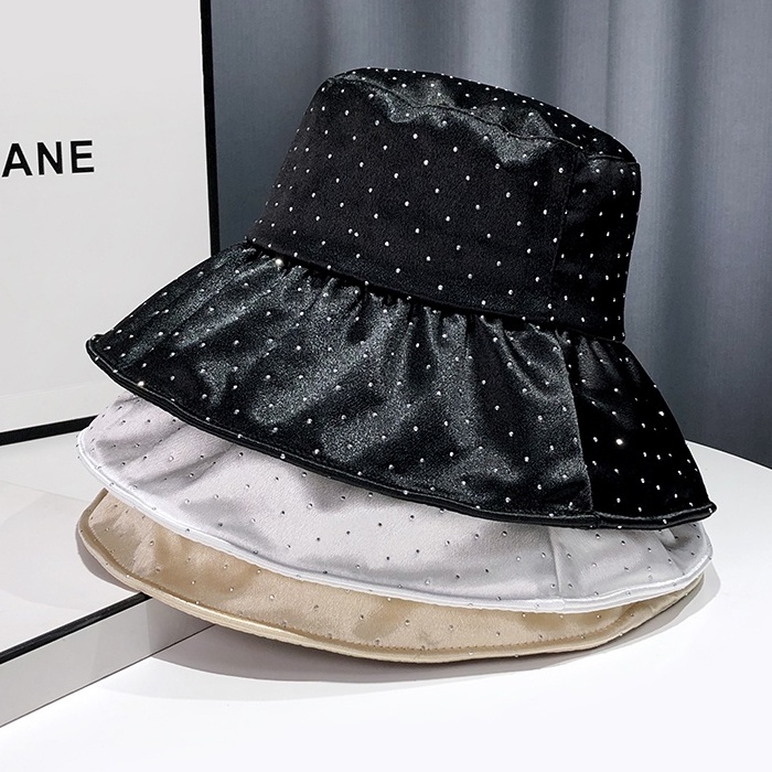 Mũ Tai Bèo Vành Rộng Đính Đá Phong Cách Phương Tây Thời Trang Mùa Hè Cho Nữ