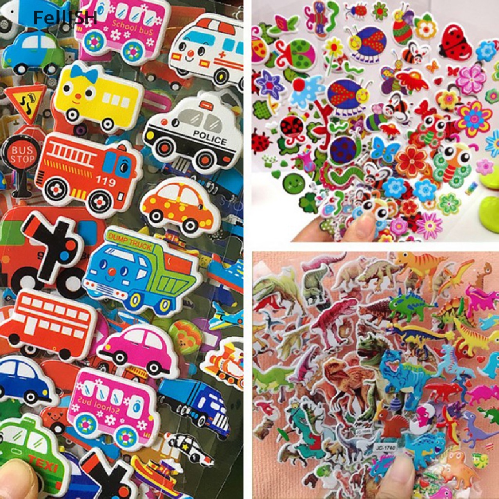 Set 10 Tấm Sticker Hoạt Hình 3D Trang Trí Sổ Tay Cho Bé Trai # 439br