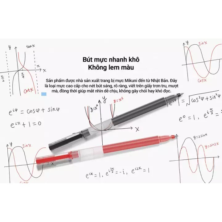 [Hỏa Tốc HCM] Bộ Bút bi nước Xiaomi Mi Jumbo Gel Ink Pen (Đen/Đỏ)