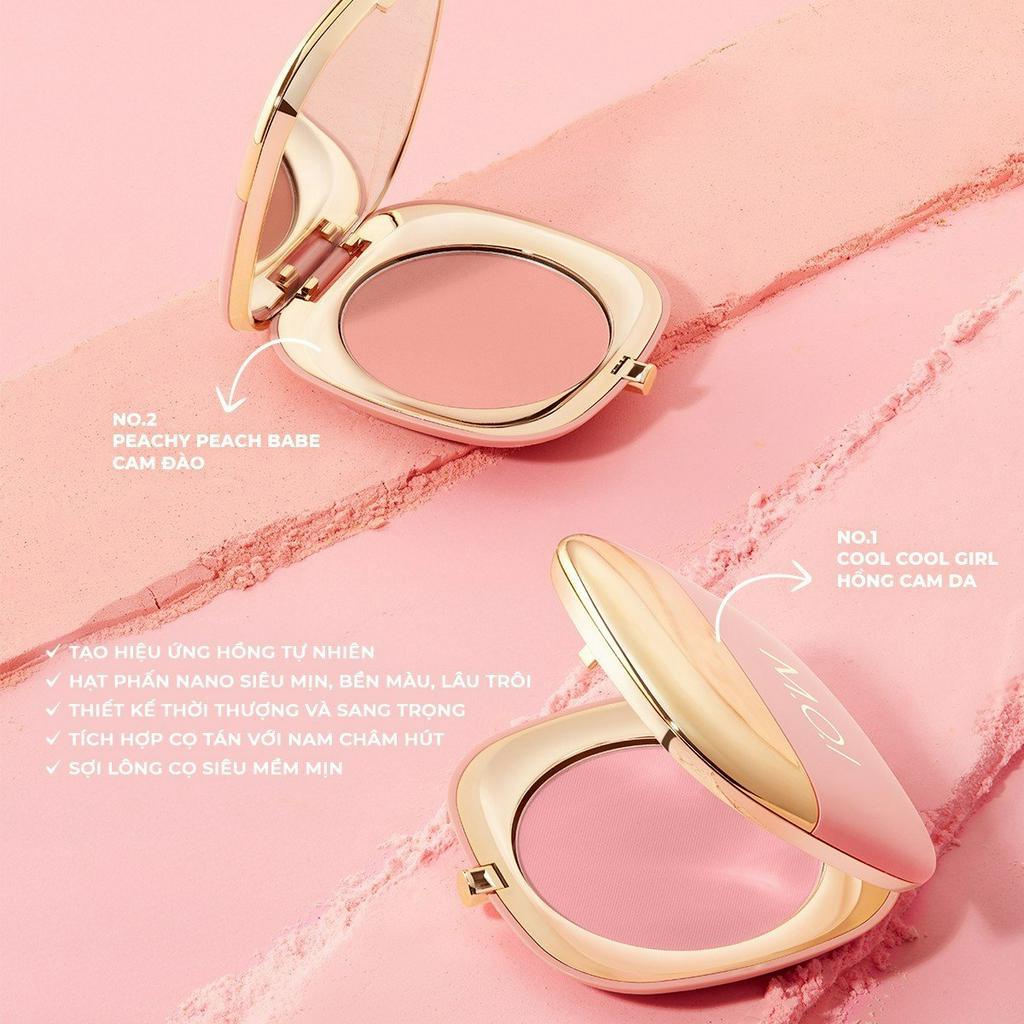 💎  Phấn Má Hồng Hồ Ngọc Hà MOI, Tông Cam Đào, Tạo Khối Và Kiềm Dầu