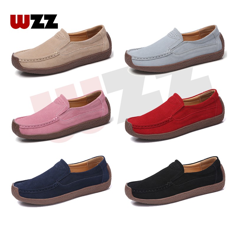 Đôi giày lười bằng da lộn 6 màu tùy chọn cho nữ size 35-42
