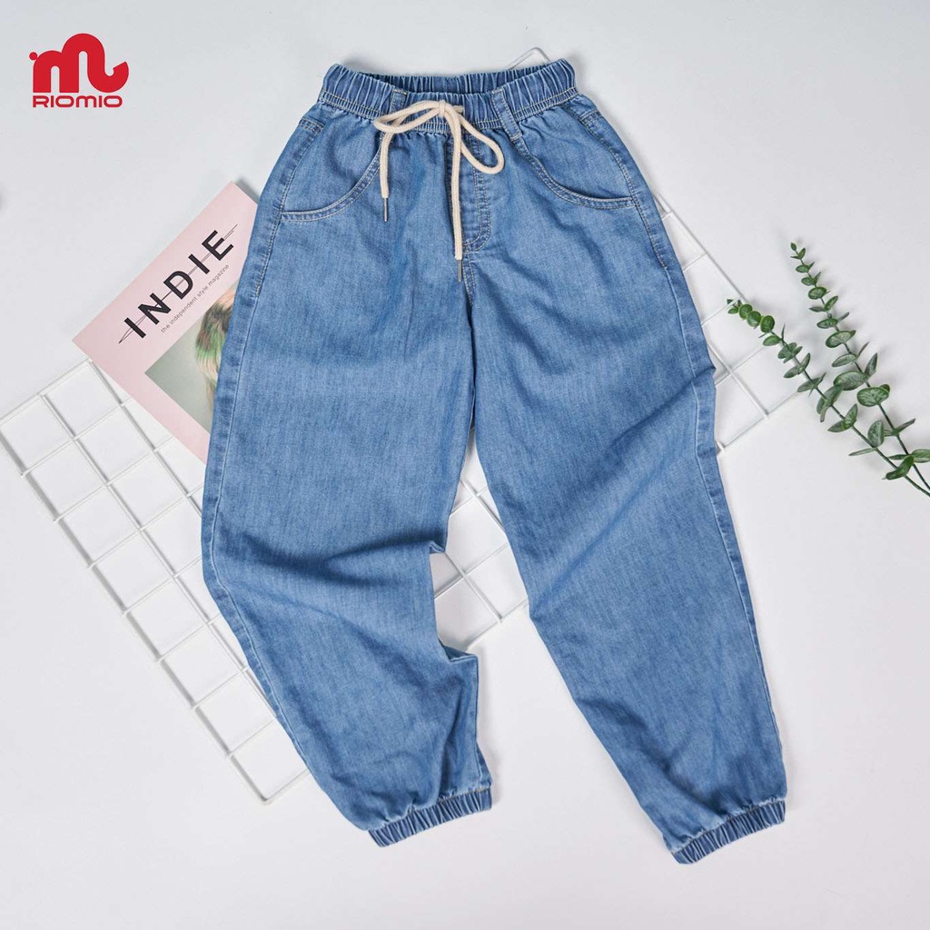 Quần jean unisex cho bé trai và bé gái 4-11 tuổi (18-40kg) RIOMIO cotton jean sợi coolmax phong cách Hàn Quốc QT - RM229