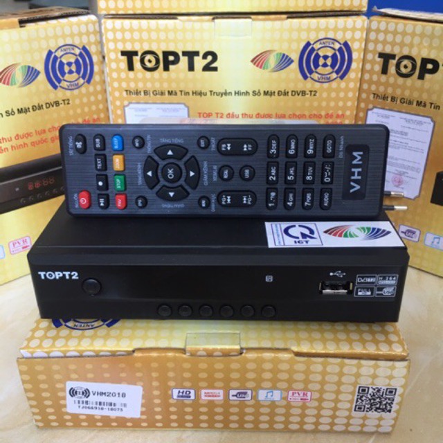 Điều khiển TOP T2 - Remote TOP T2 VHM - Dùng cho đầu thu TOPT2 VHM