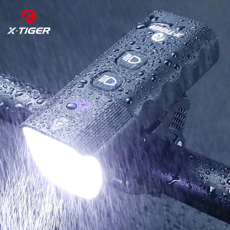 Đèn pha X-TIGER bằng hợp kim nhôm nhẹ kháng nước có thể sạc USB cho xe đạp địa hình