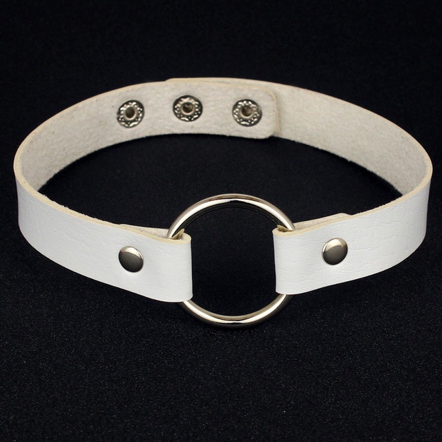 Vòng Cổ Choker Da Trắng Phối Mặt Thánh Giá Phong Cách Gothic Thời Trang Unisex 2022