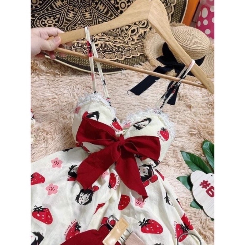 SÉT BỘ ngủ 2 dây mút ngực, Bộ mặc nhà sexy siêu mát chất đũi freesize hình thật | BigBuy360 - bigbuy360.vn