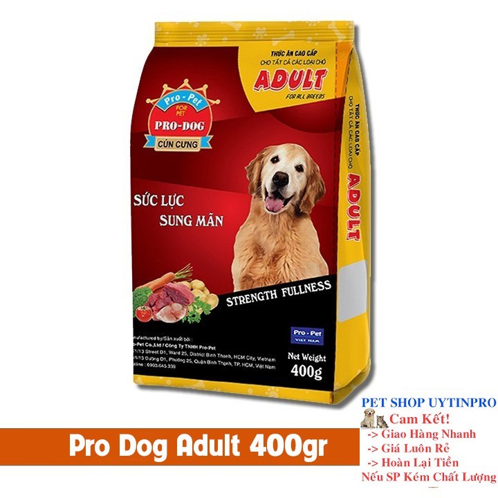THỨC ĂN CHO CHÓ ProDog Adult Dạng hạt Túi 400g Xuất xứ ProPet Việt Nam