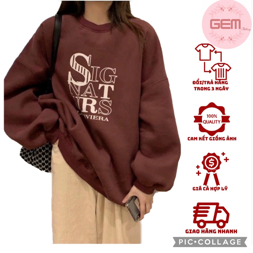 Áo sweater nỉ bông nam nữ form rộng SIG unisex Hoodie tay bồng ulzzang kiểu dáng Hàn Quốc freeship  sale