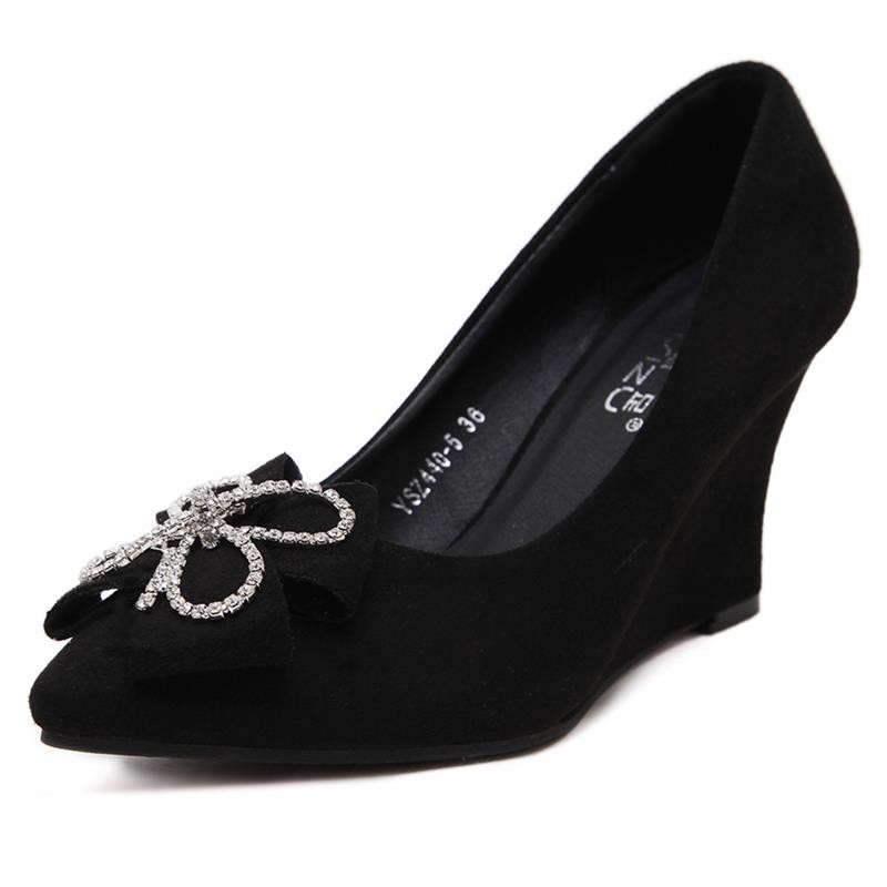 Giày đế xuồng nơ đá bền đẹp êm chân gót 5p và 8p size 33/40   100920