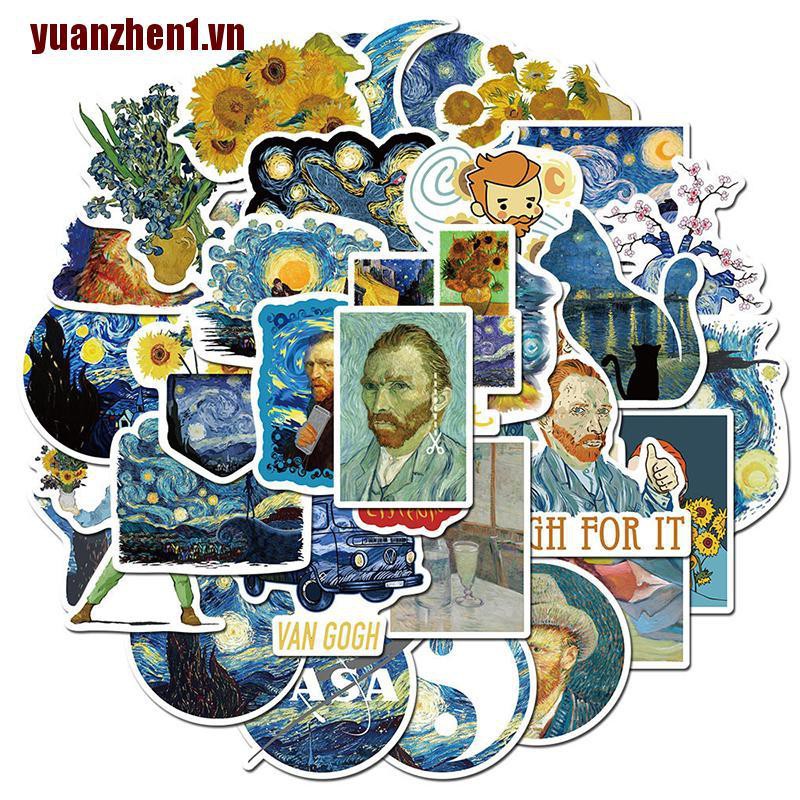 40 Miếng dán trang trí hình tranh của van gogh 1