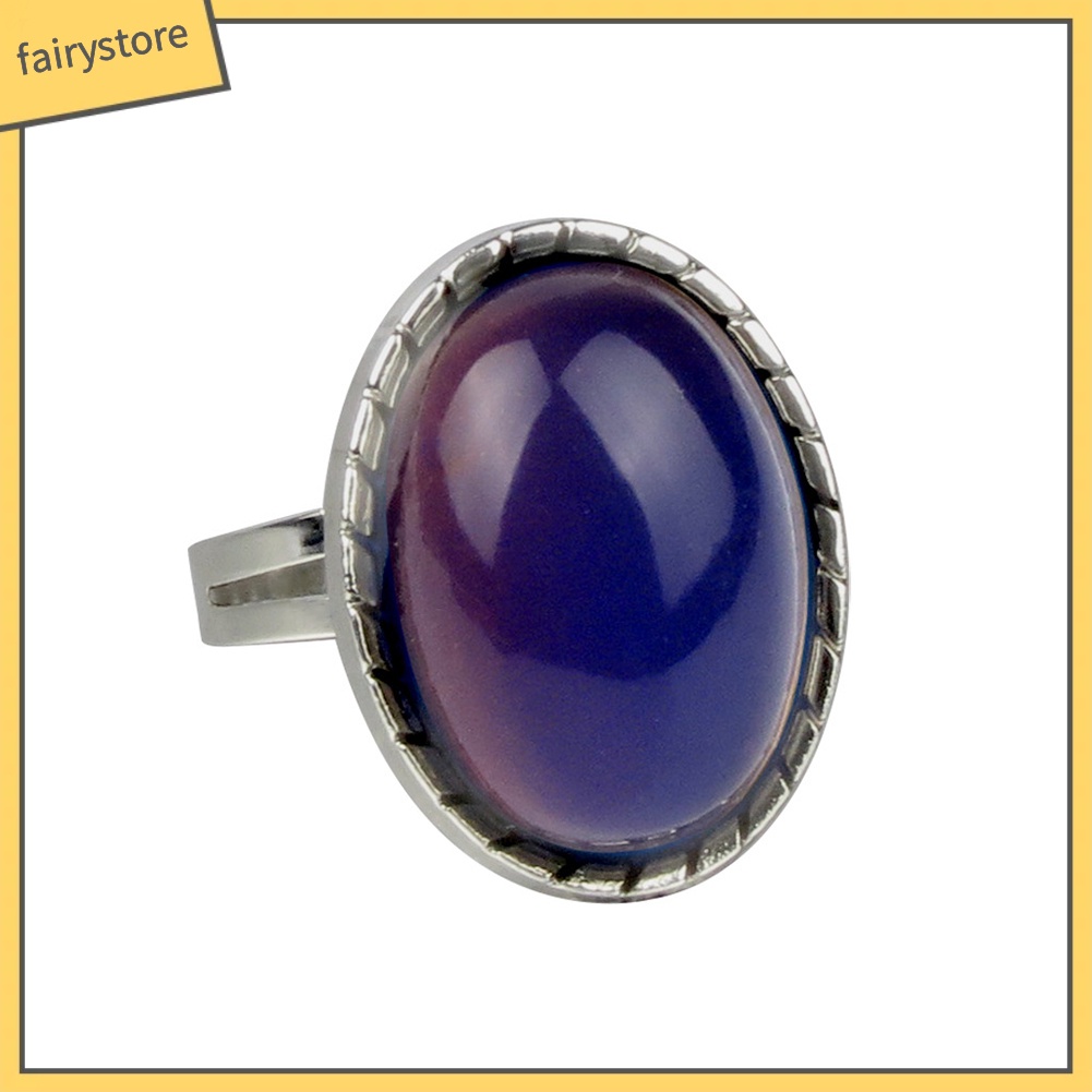 Nhẫn hợp kim đính đá giả đổi màu theo cảm xúc độc đáo cho nữ