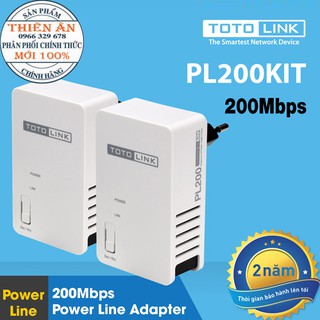Bộ KIT mở rộng Internet bằng đường điện TOTOLINK PL200KIT 200Mbps,  Bảo hành chính hãng 24 tháng