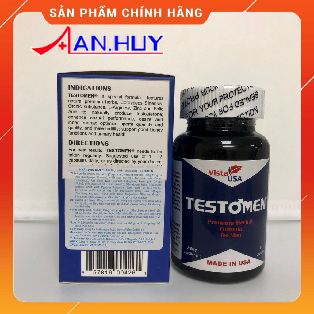 [CHÍNH HÃNG] Testomen - Bổ thận tráng dương, tăng cường sinh lý nam, chính hãng của Mỹ | Thế Giới Skin Care