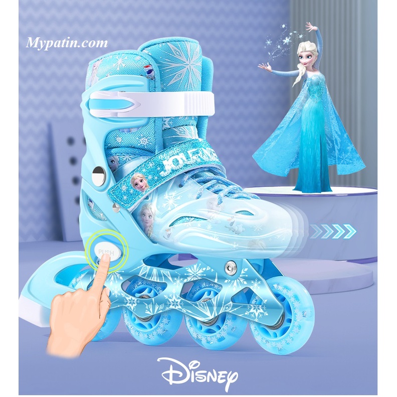Giầy trượt Patin bé gái Disney Nữ hoàng băng giá Elsa, patin trẻ em cao cấp chính hãng, giày patin bánh phát sáng