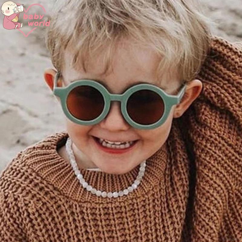 Kính mát hình tròn màu trơn thời trang cho bé