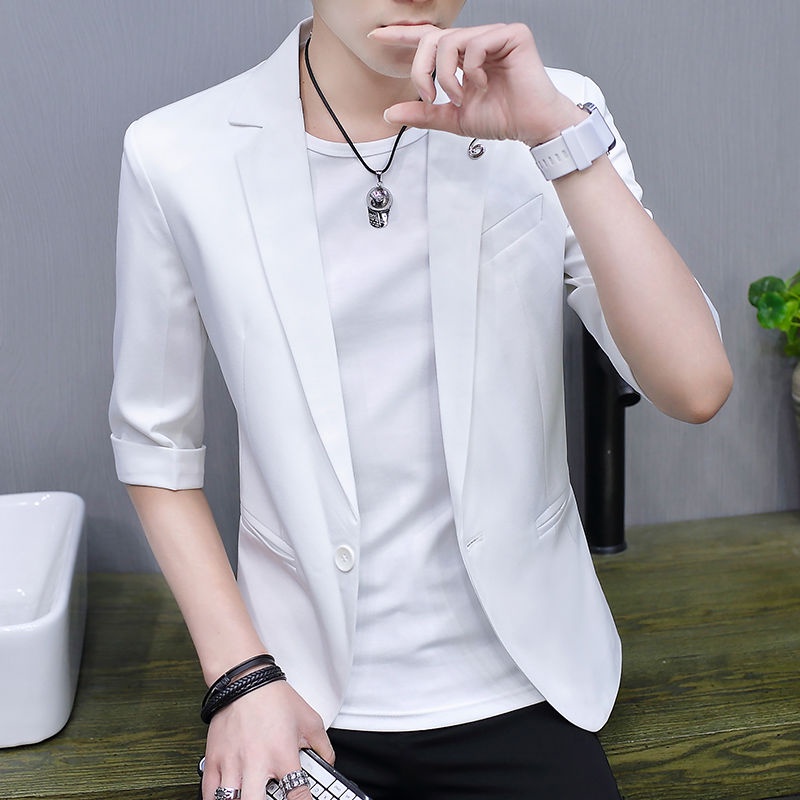 # Áo Khoác Nam# Bộ Đồ Tay Lửng Mùa Hè# Áo Khoác Vest Tay Lửng Thời Trang Lịch Lãm Cho Nam# Áo Vest Tay Ngắn Dáng Ôm Phong Cách Thời Trang Hàn Quốc Cho Nam Giới