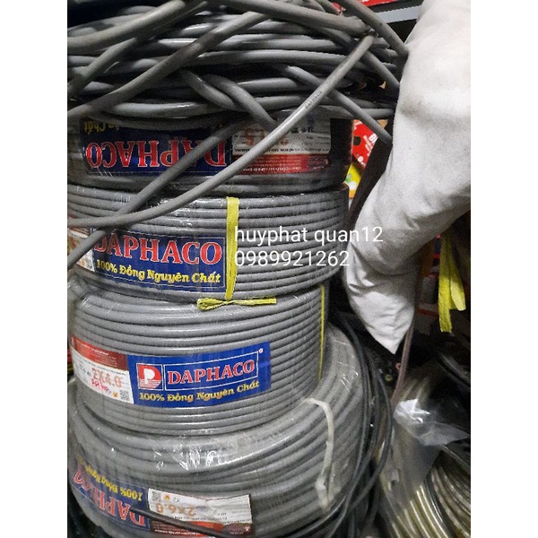 Dây điện 2 lớp vỏ bọc daphaco lẻ 2x1.5, 2x2.5 ,2x4.0, 2x6.0/