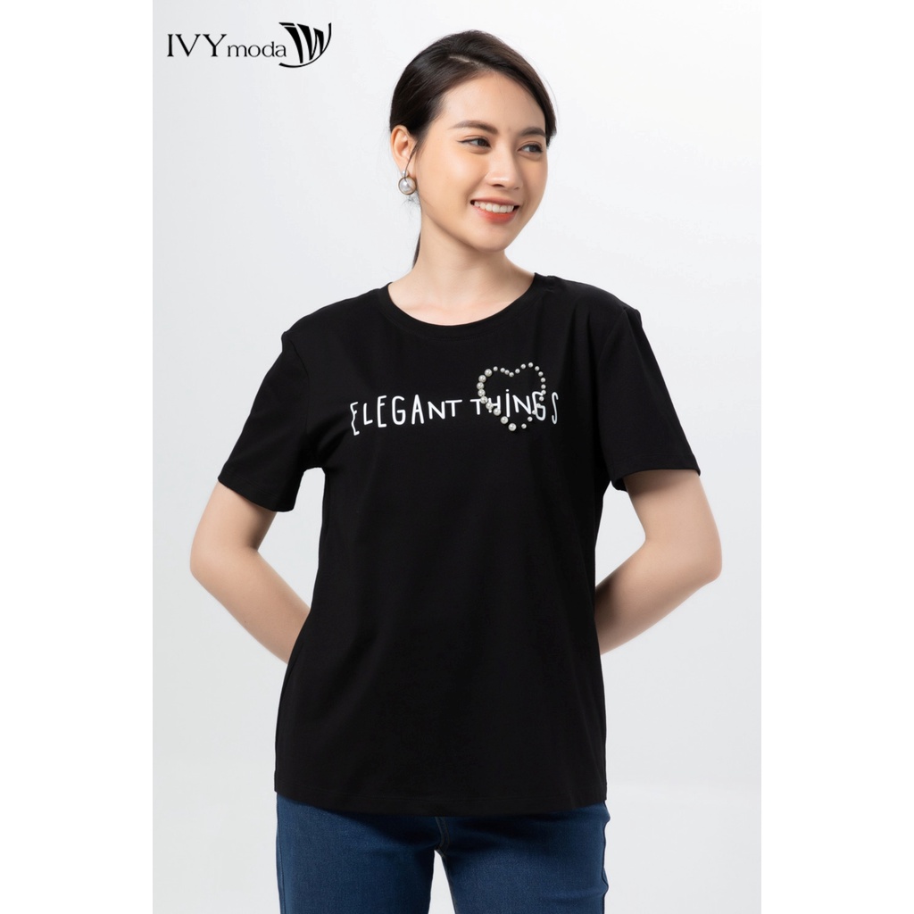 Áo thun nữ in chữ Elegant Things IVY moda MS 57M6695