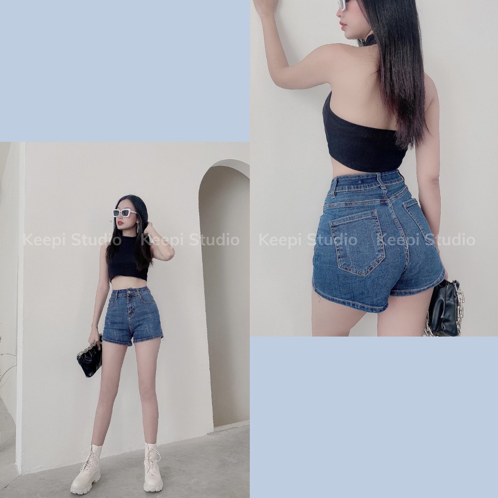 Quần Short Jean Nữ Xanh Lưng Cao Nâng Mông Siêu Chất  Hàng Cao Cấp  Quần Short Bò Nữ ẢNH THẬT100%