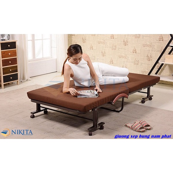 Giường gấp xếp đa năng Hàn Quốc HQ90 Nikita, văn phòng công sở bảo hành 1 năm