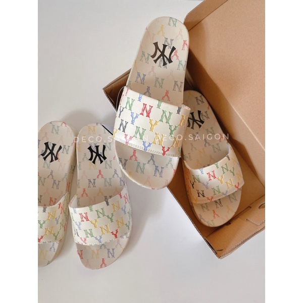 Dép quai ngang nam nữ unisex logo M.L.B Monogram cao 2cm đế Eva nhẹ – Hỗ trợ đổi size/tặng kèm box – Deco.saigon