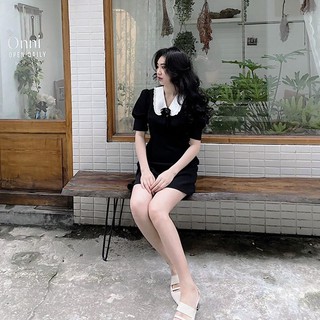Váy đen cổ trắng Ruby