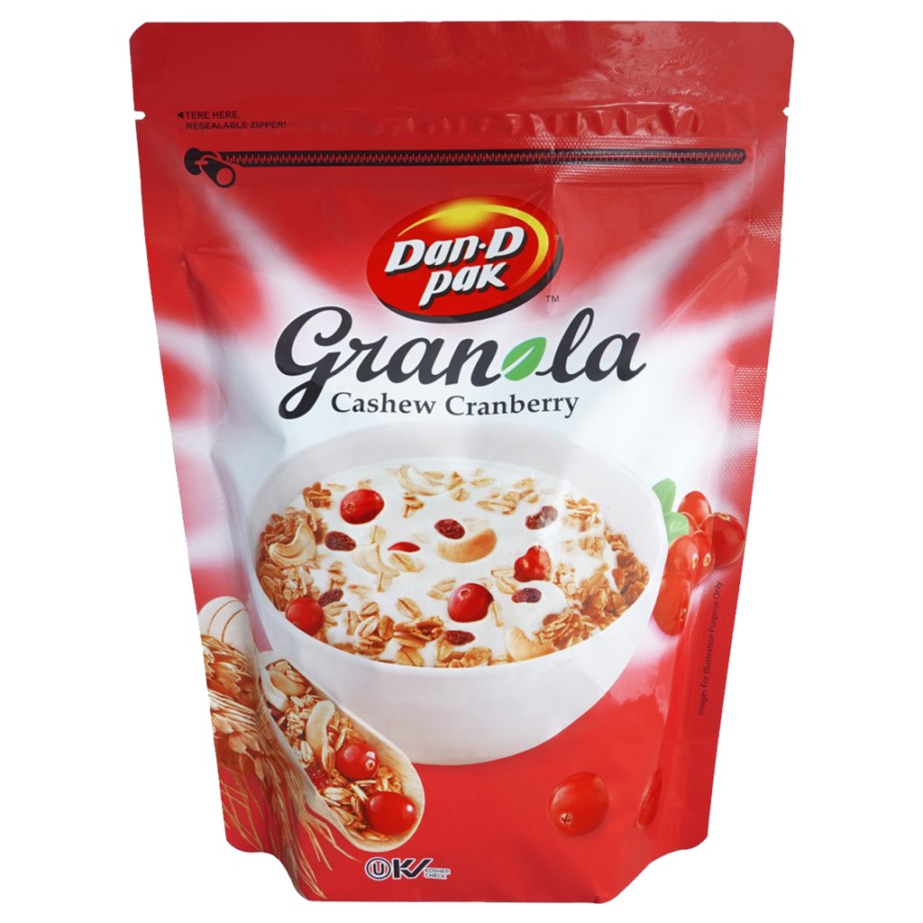 [Mã INBAU15 giảm 15K đơn 99K]  Granola Điều & NVQ , Granola Trái cây Sấy 350g Dan-D Pak